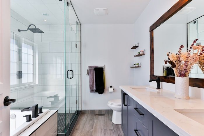 Sparkling clean modern bathroom